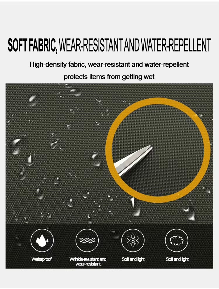 soft fabric wear-resistant and water-repellent close-up with water droplets