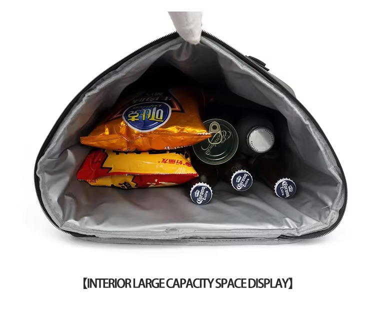 interior large capacity space with snacks and bottled drinks