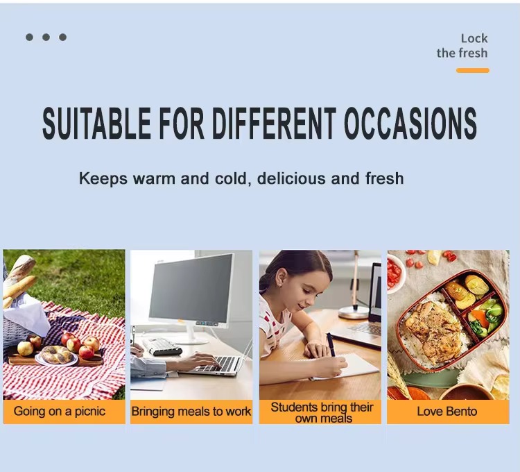 suitable for picnic, work, study, and bento occasions collage