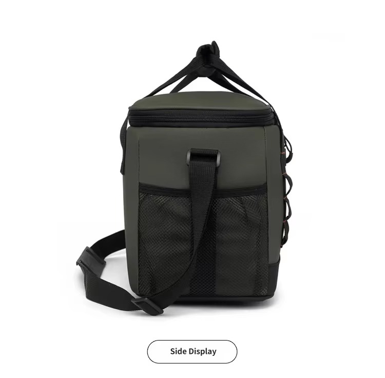 side view display showing shoulder strap attachment
