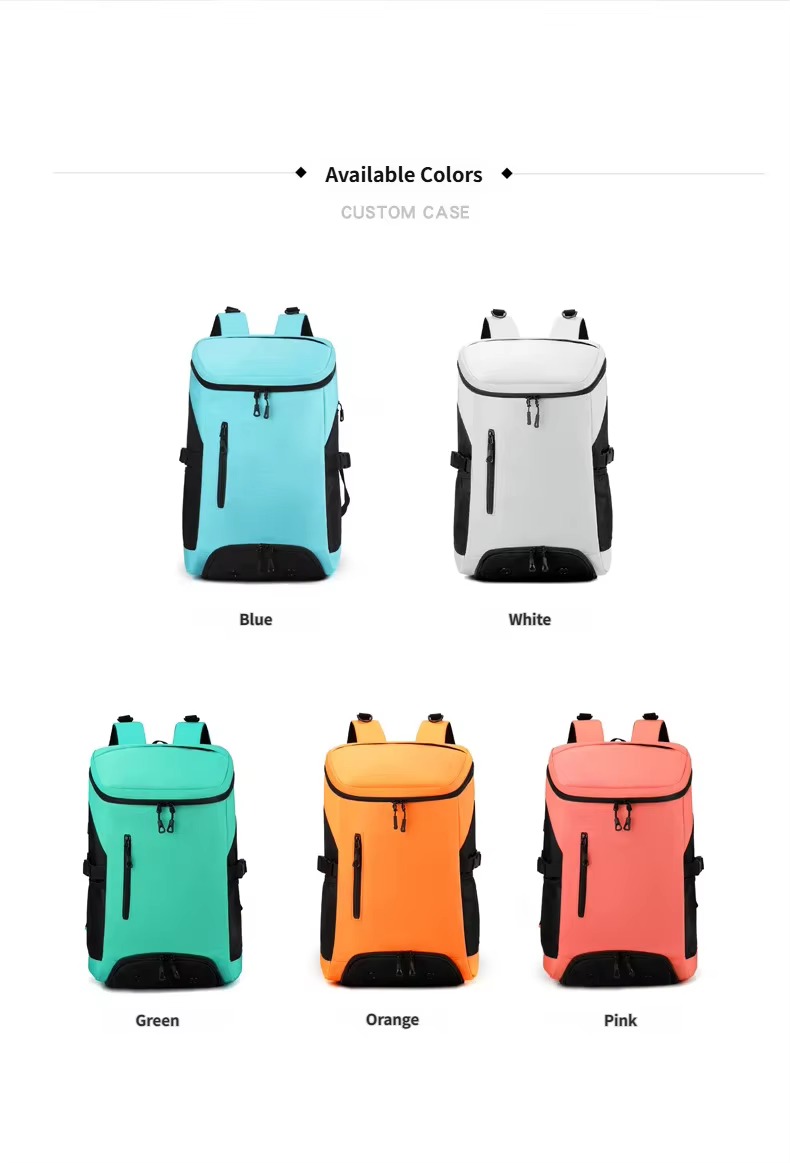 available color swatches -- blue, white, green, orange, and pink