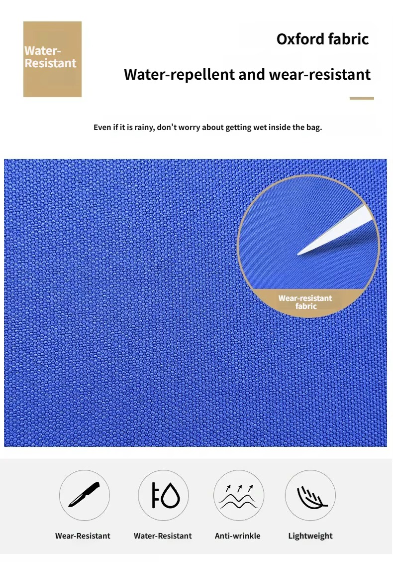 oxford fabric close-up demonstrating water-repellent and wear-resistant surface