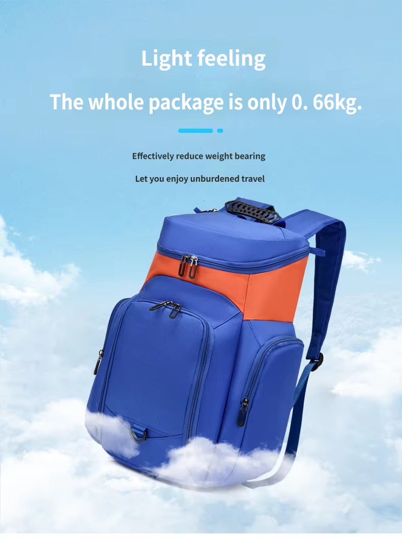 lightweight 0.66kg backpack shown floating among clouds