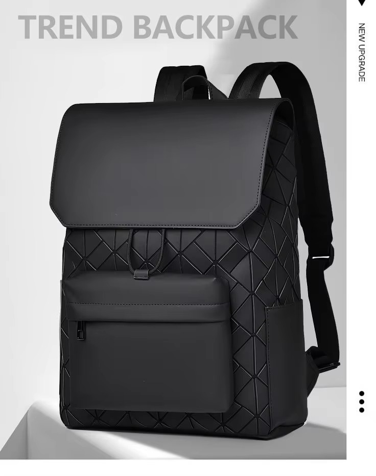 trend backpack front view showing the geometric diamond pattern
