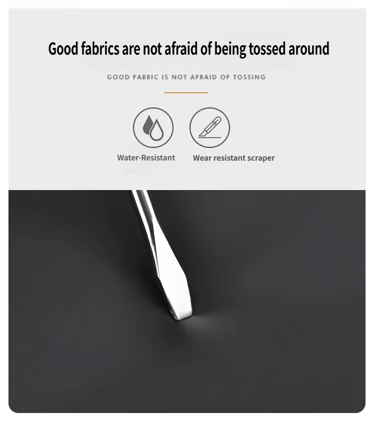 fabric wear test using a metal scraper on the surface