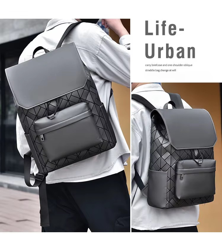 front display view of the black backpack