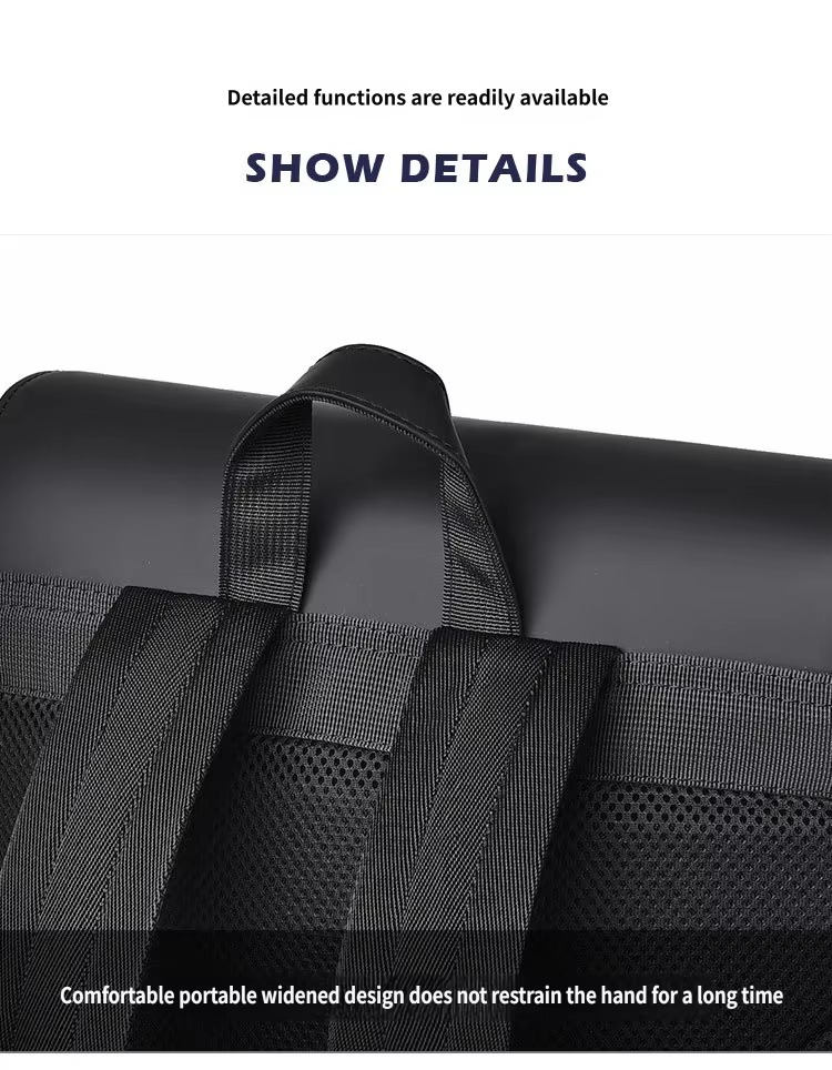 side pocket holding a water bottle and umbrella