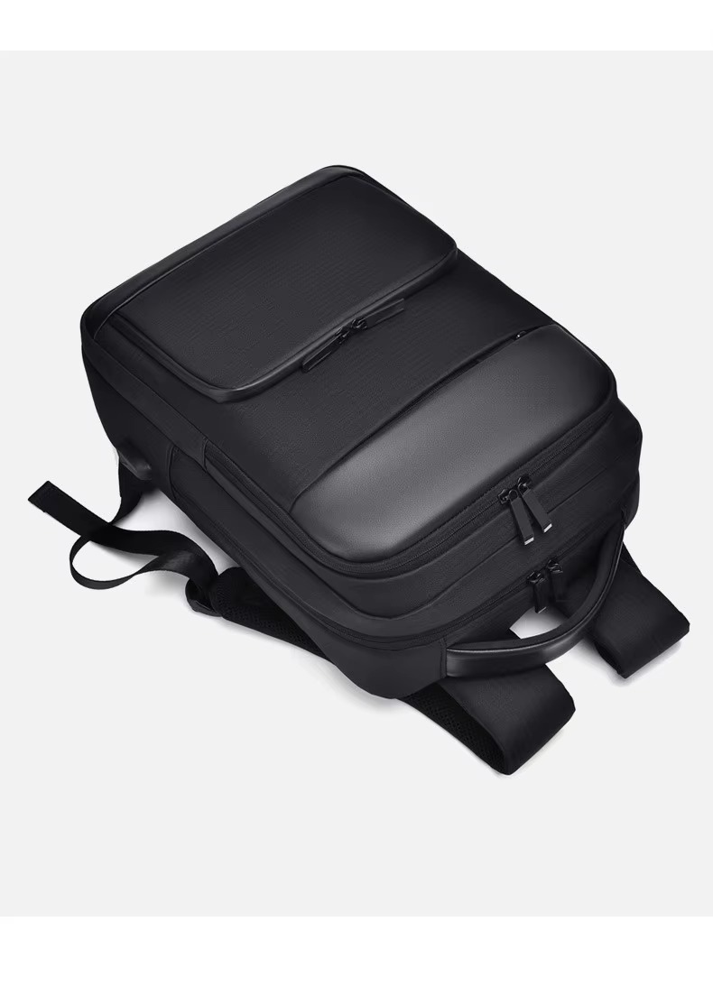 top-down view showing front pocket and top handle