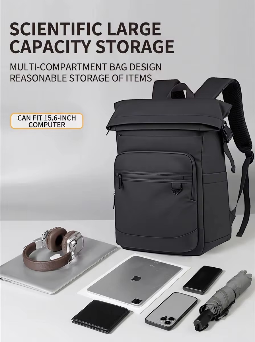interior packed with laptop tablet phone and accessories scientific storage