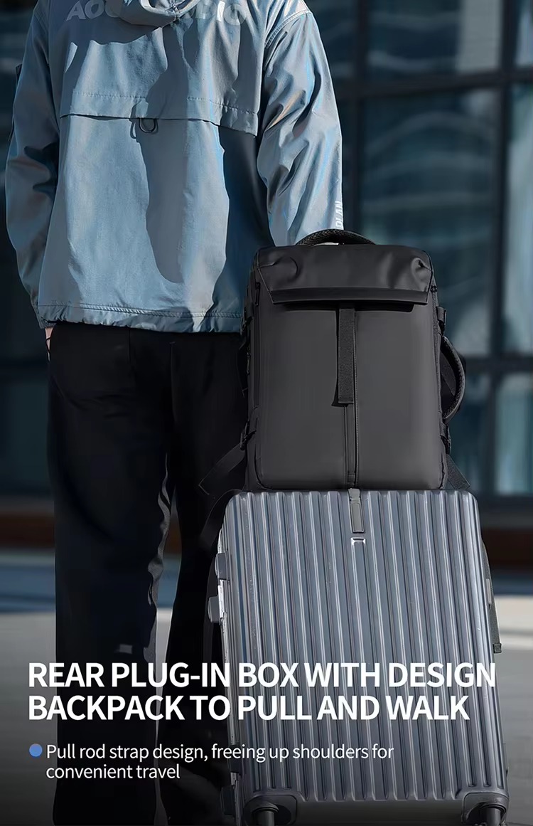 front functional pocket and large capacity main compartment two full views