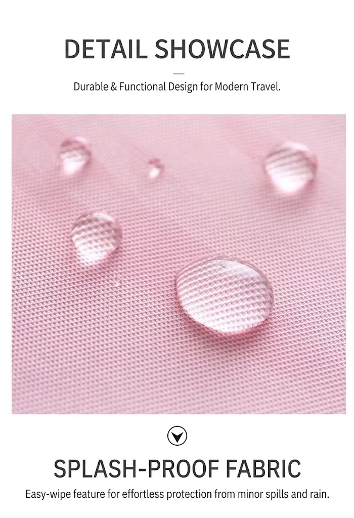 close-up of water droplets beading on pink fabric