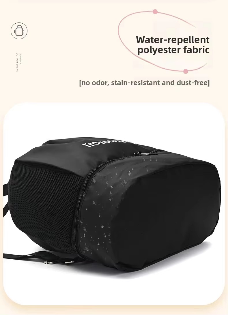 close-up of water-repellent polyester fabric surface with water droplets