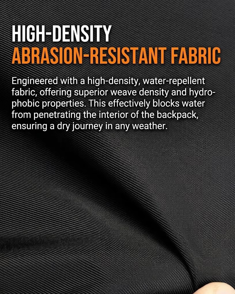 close-up of high-density water-repellent woven fabric texture