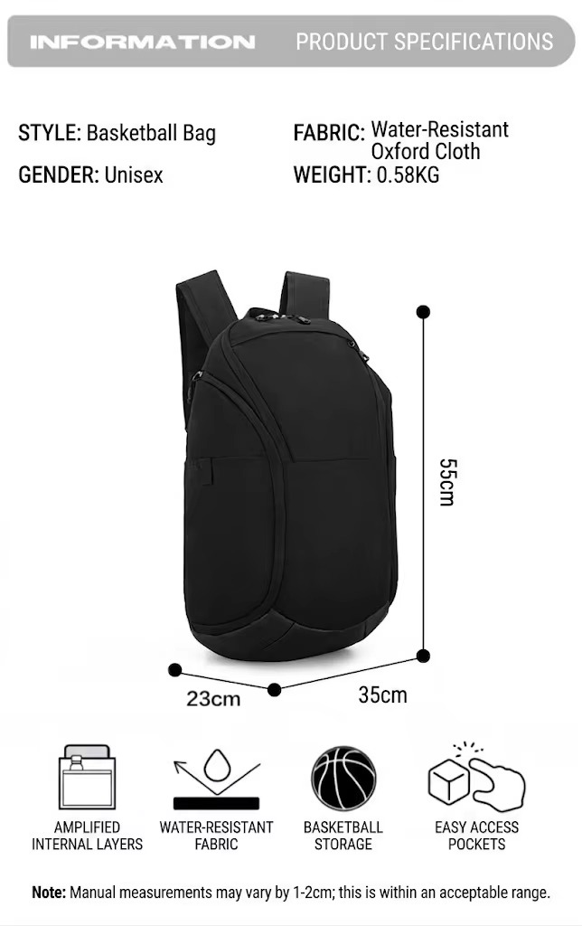 product dimensions and material specification sheet