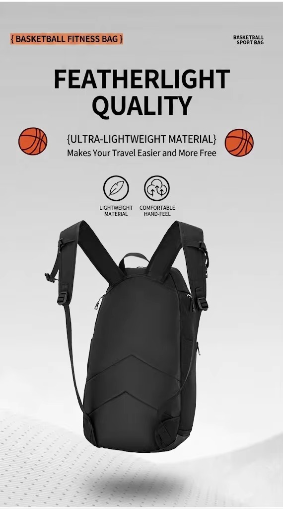 back view highlighting lightweight backpack build
