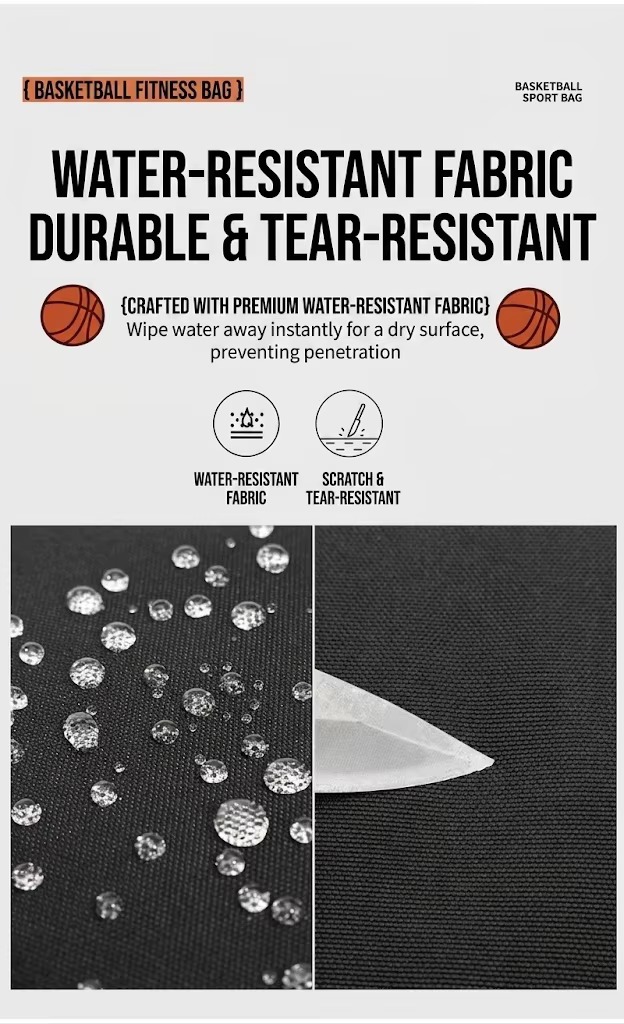 water-resistant fabric water droplet and scratch test