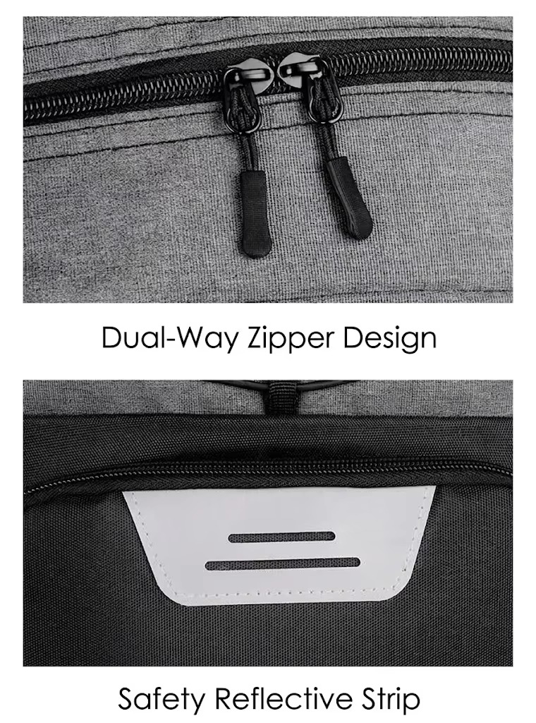 safety reflective strip on front pocket