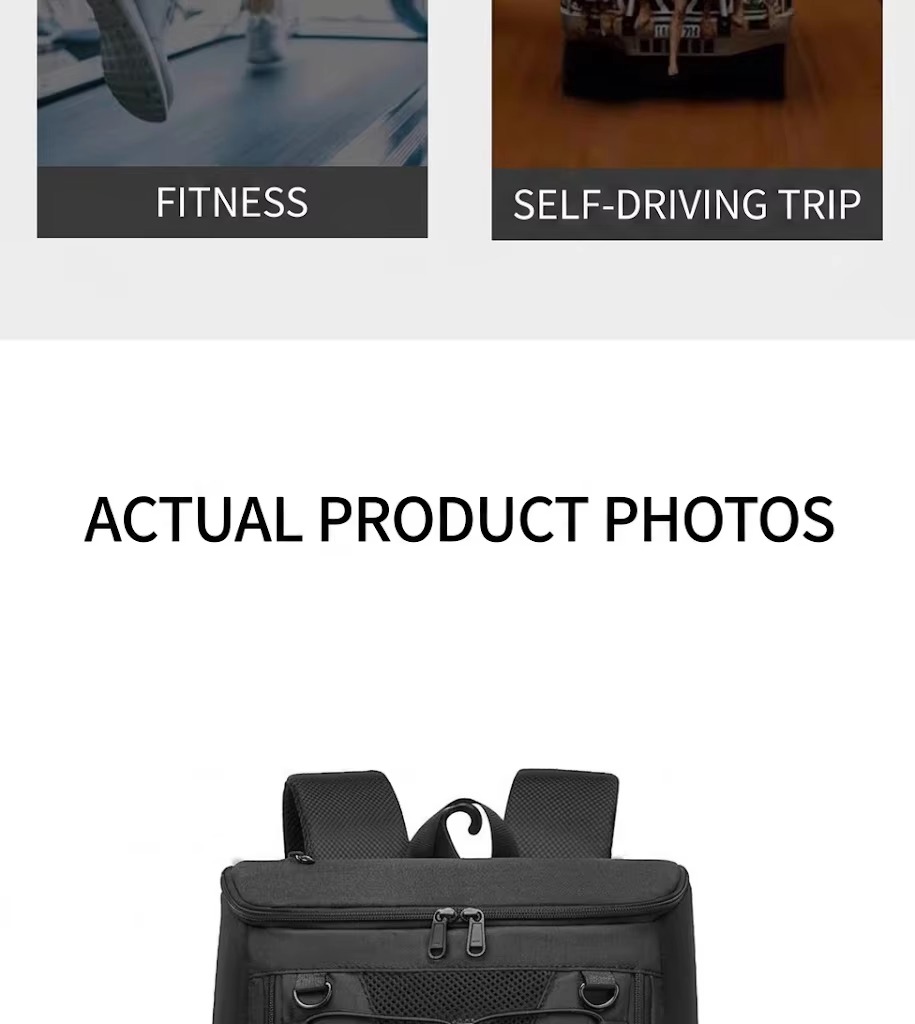 fitness and road trip scenes with real product top view