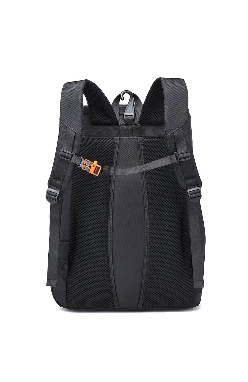 back panel with padded straps and chest buckle