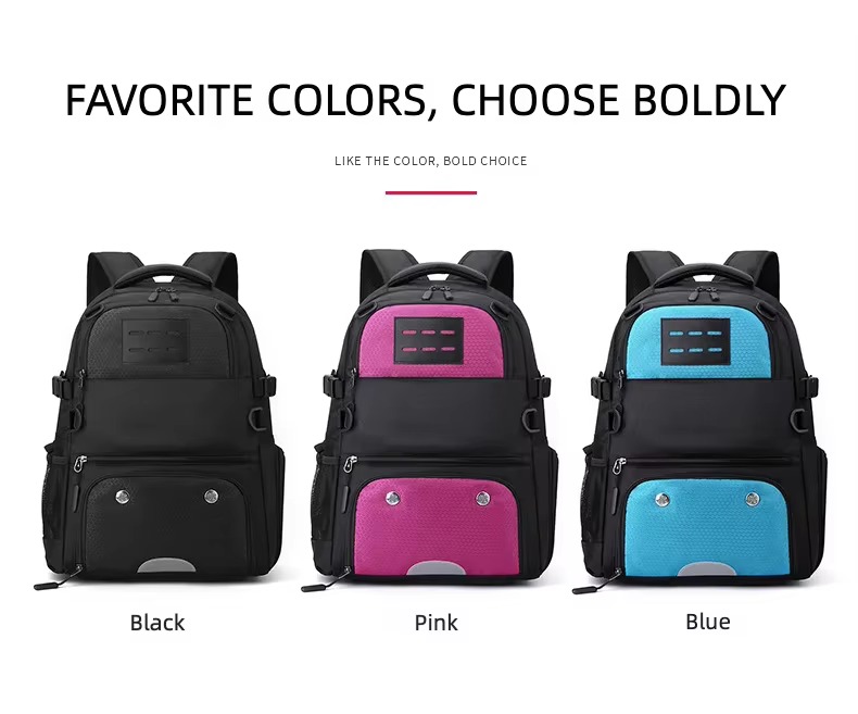 black, pink and blue color options