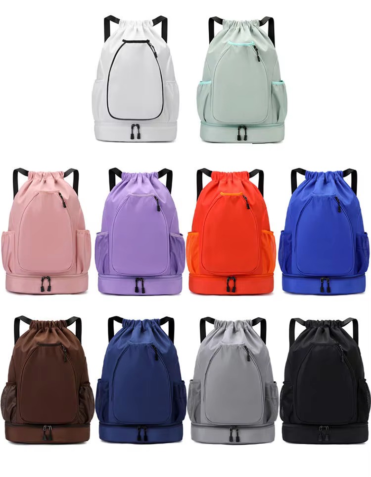 ten color options of drawstring backpack
