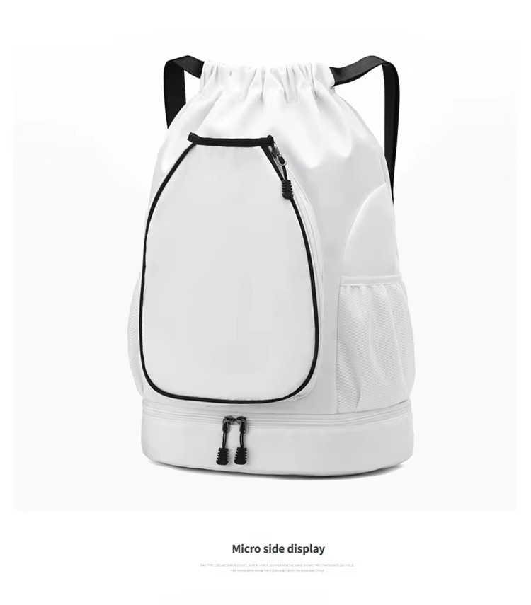 three-quarter side view with mesh pocket