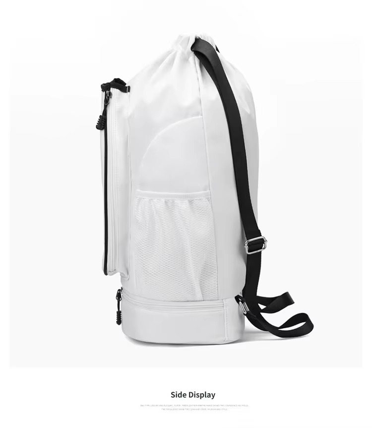 side view with adjustable strap