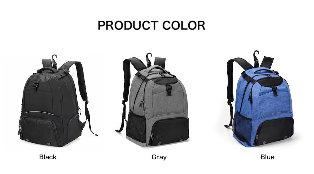 black, gray and blue color options