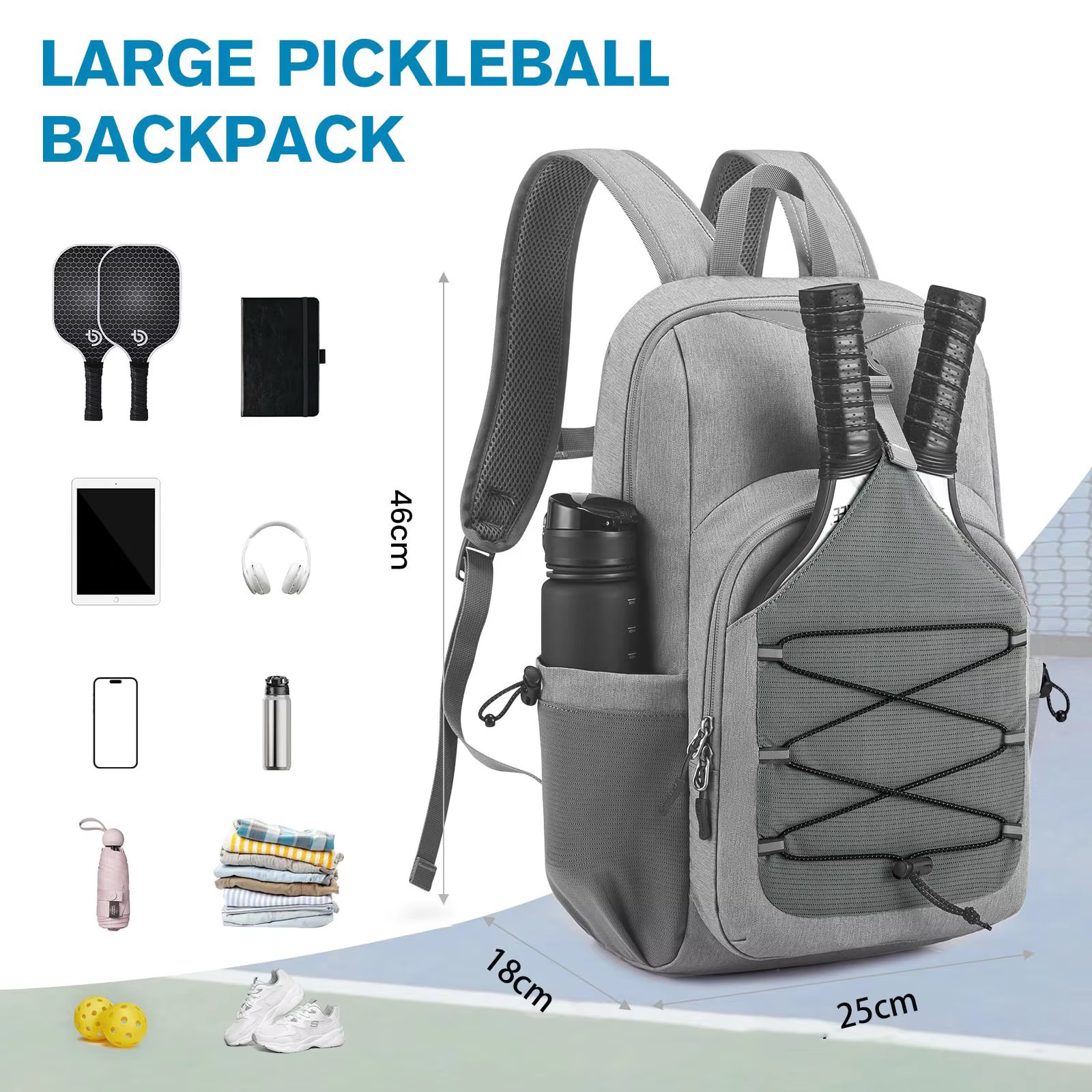 items it can hold with 25x18x46 cm size