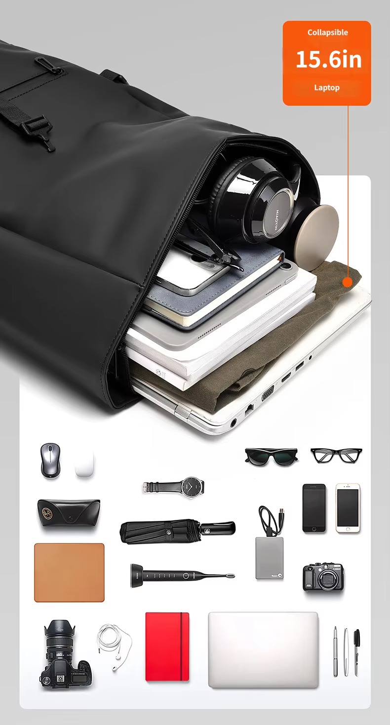 15.6-inch laptop and travel items packed inside