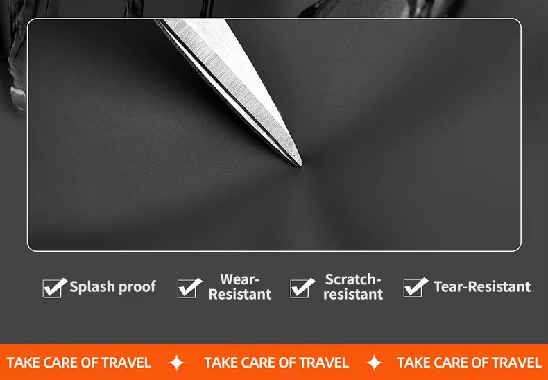 knife tip on scratch-resistant fabric