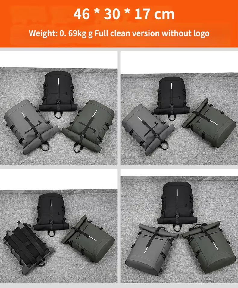 black, gray and green backpacks size 46x30x17 cm and 0.69 kg