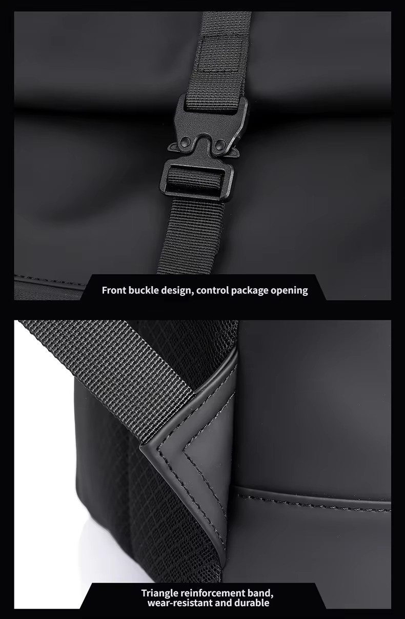 front metal buckle and triangle reinforcement band