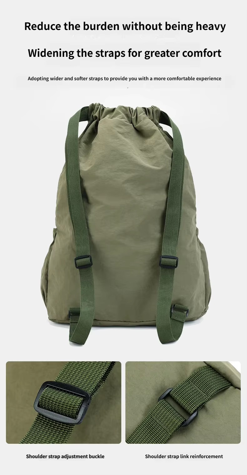 wide shoulder straps with adjustment buckle
