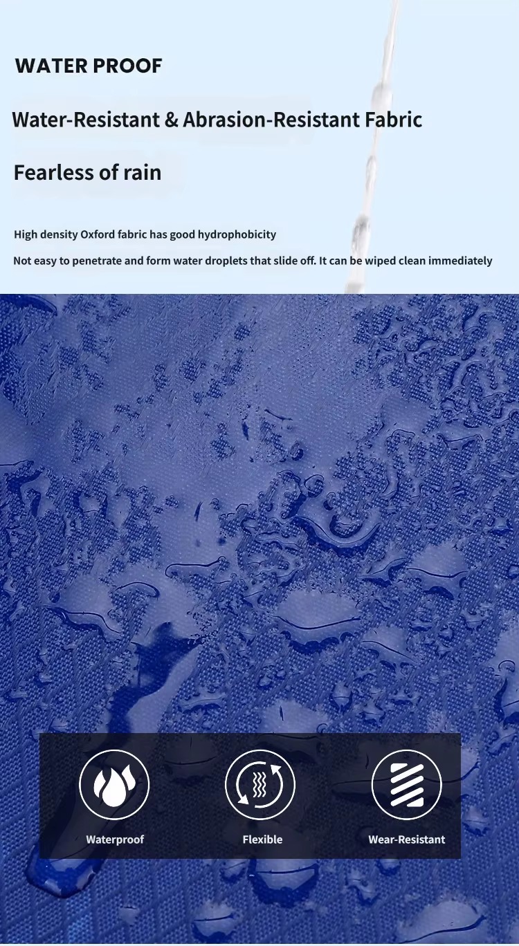 water droplets on water-resistant Oxford fabric