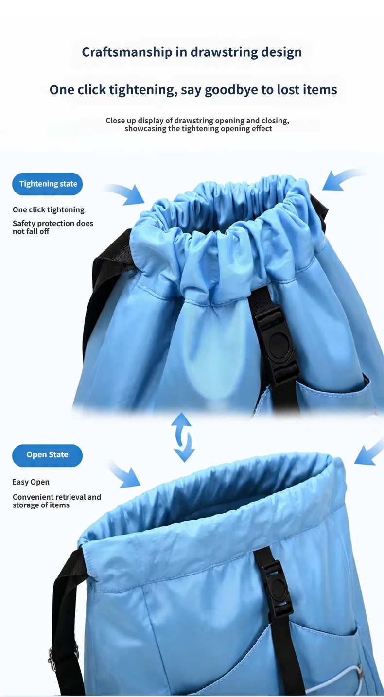 drawstring tightened and open states