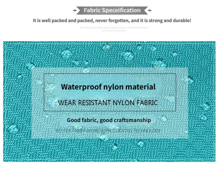 water beads on water-resistant nylon fabric