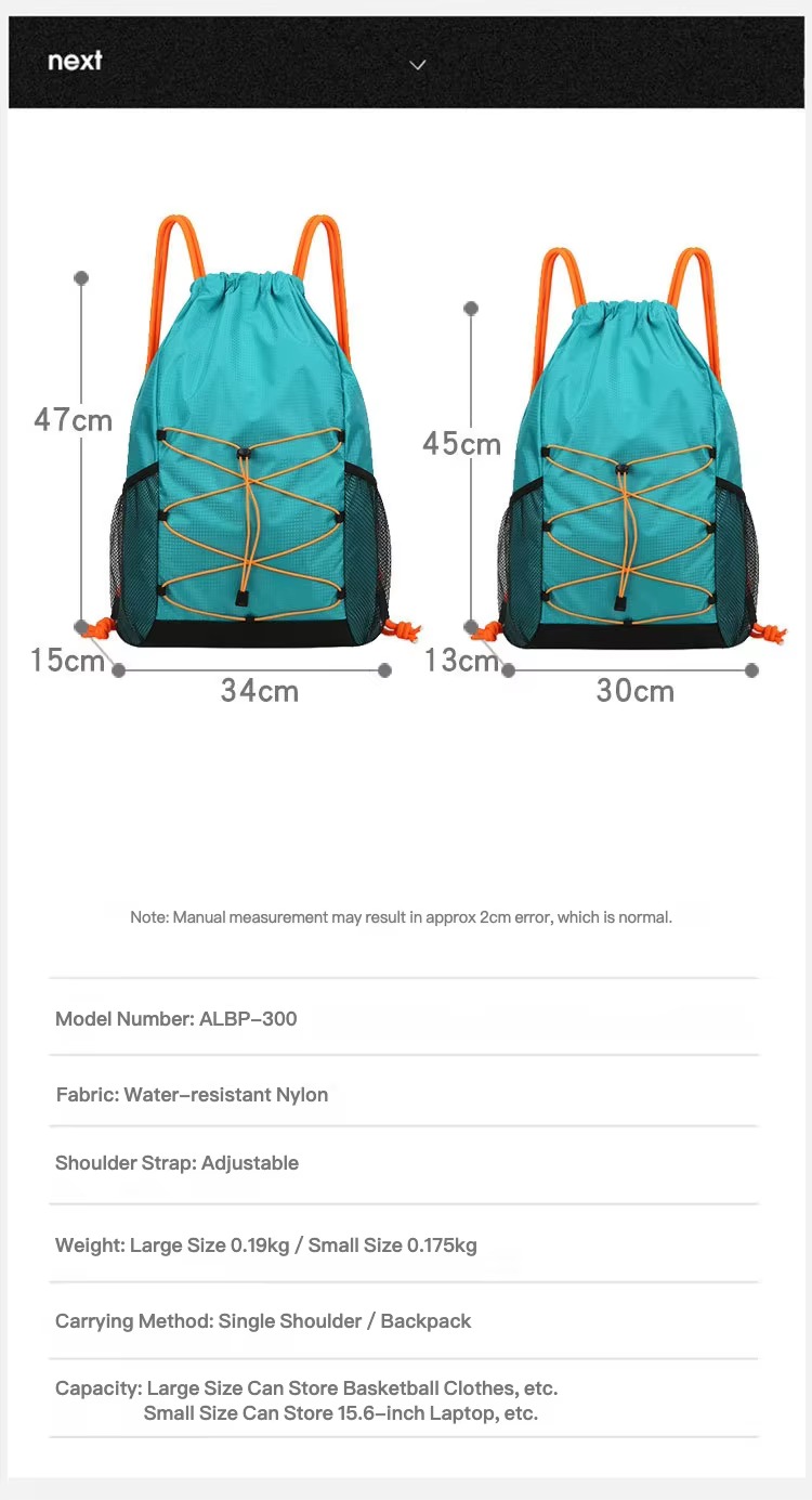 large and small size dimensions with spec list