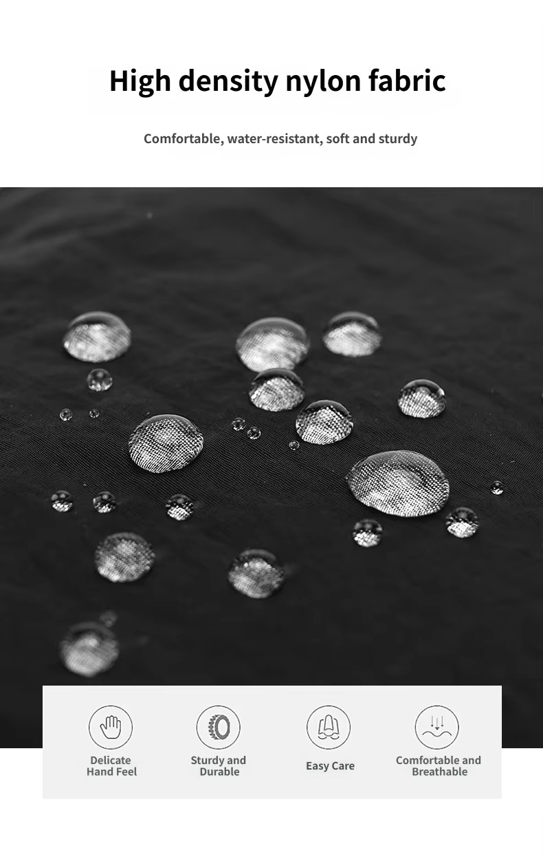 water droplets on high-density nylon
