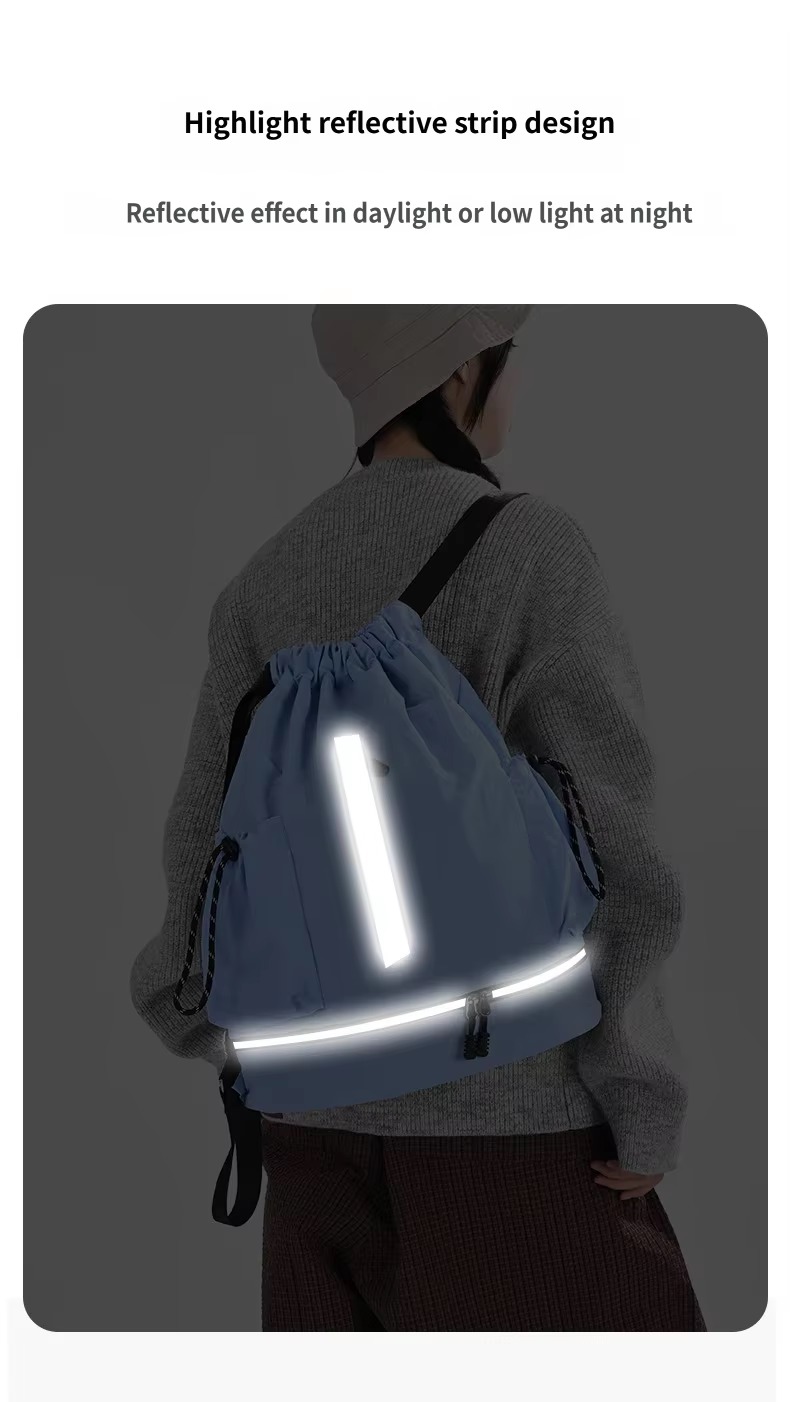 reflective strips glowing at night