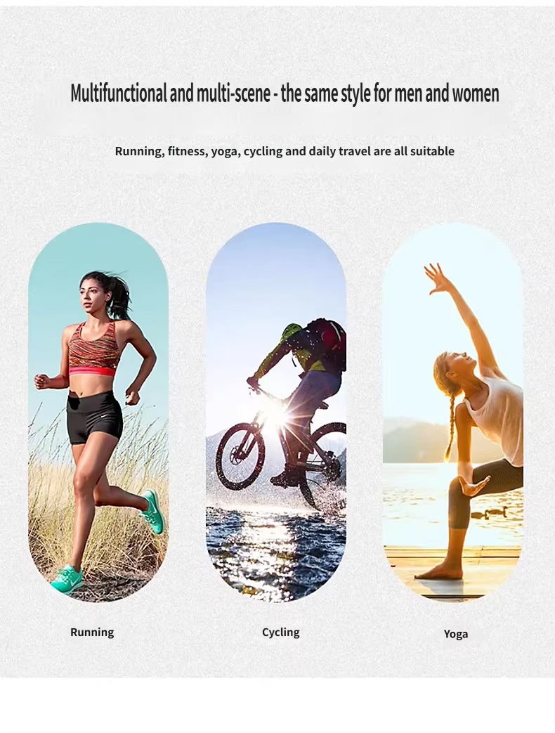 running, cycling and yoga scenes