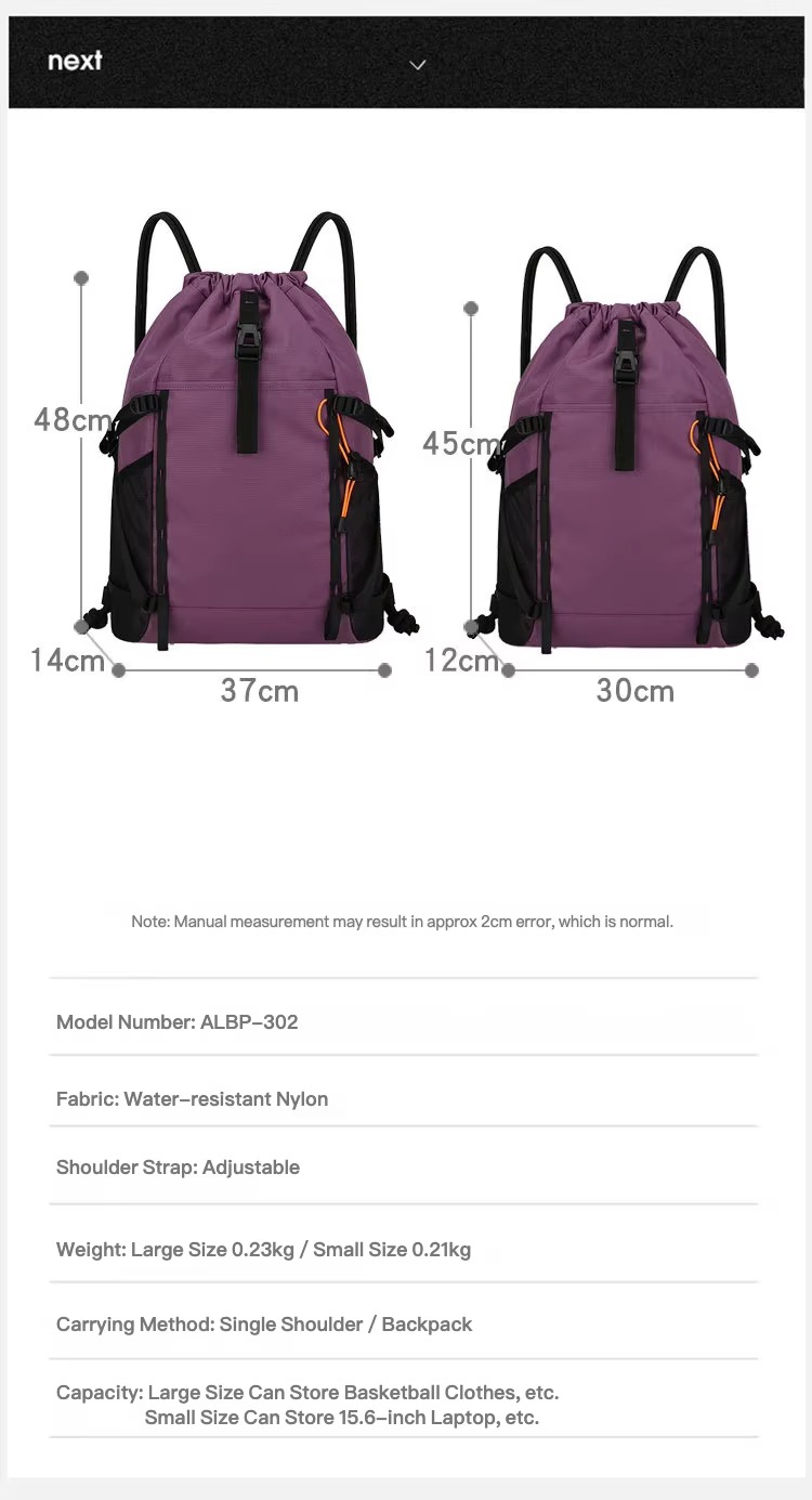 large and small size dimensions and spec list