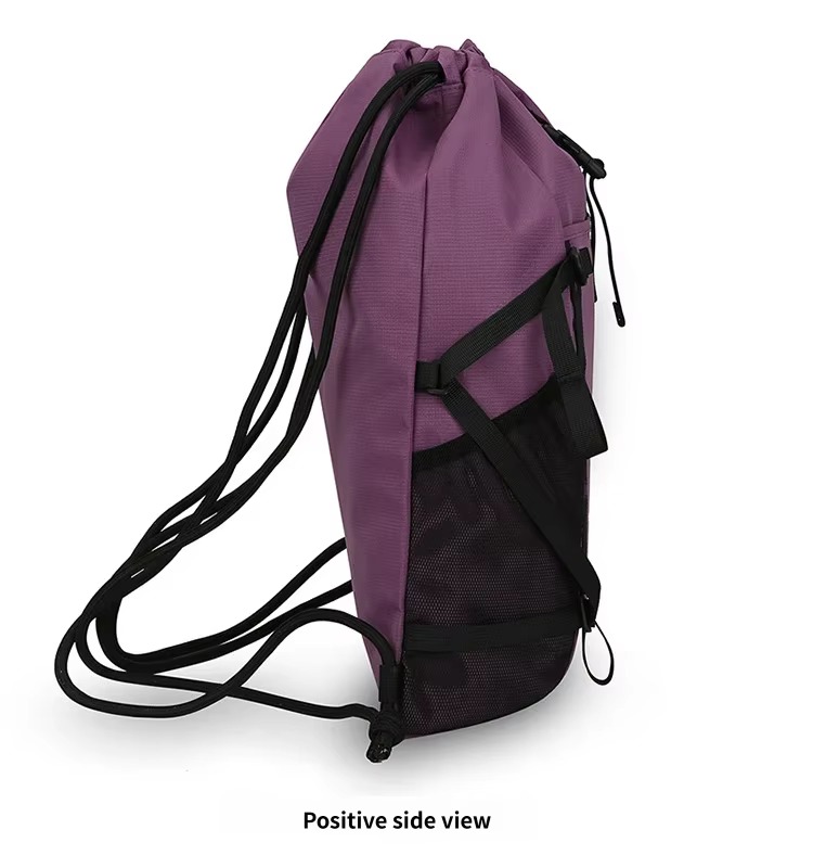 side view with drawstring cords