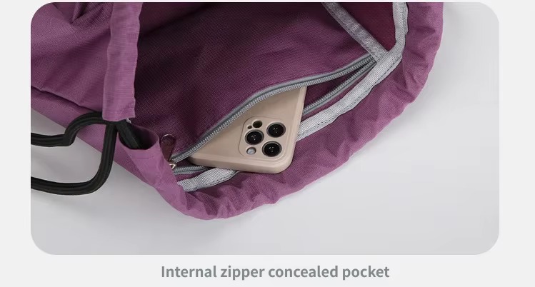 internal zipper concealed pocket