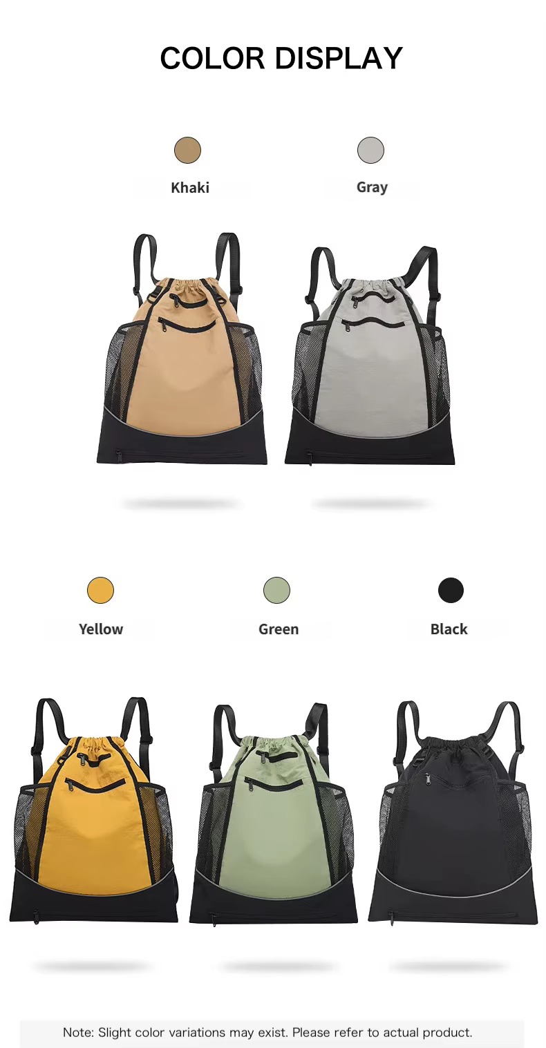 khaki, gray, yellow, green and black colors