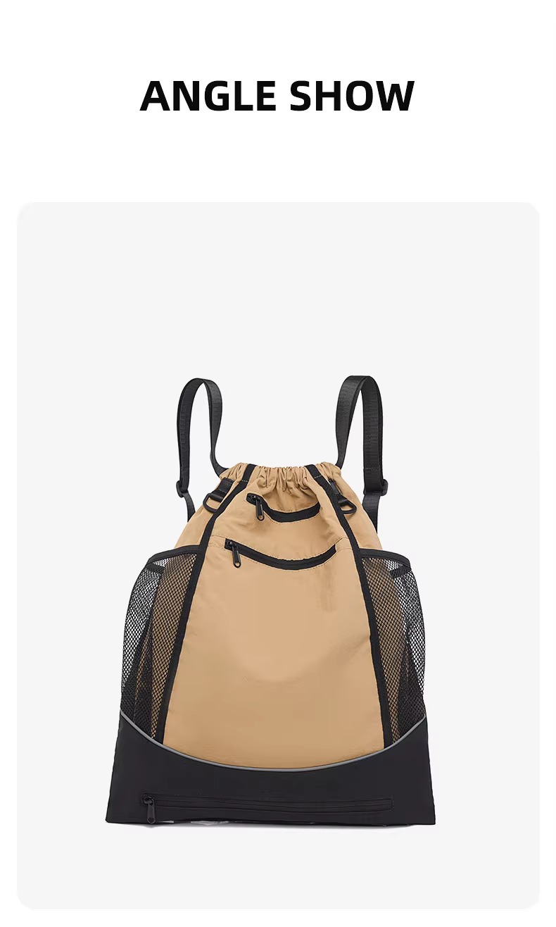 khaki backpack front view