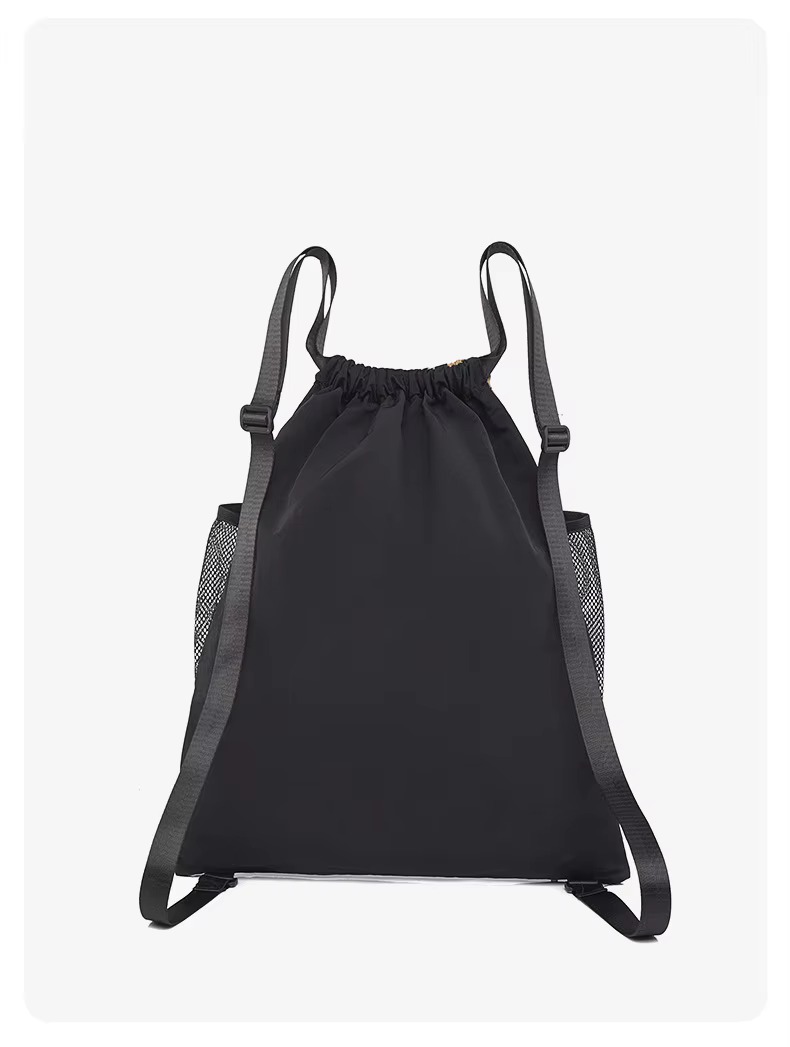 black back view with side mesh pockets