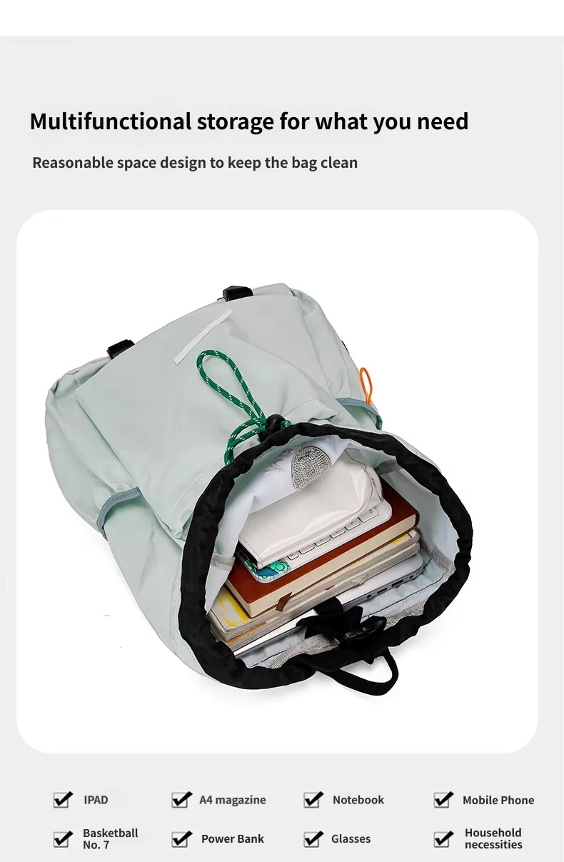open main bag with books and storage icons
