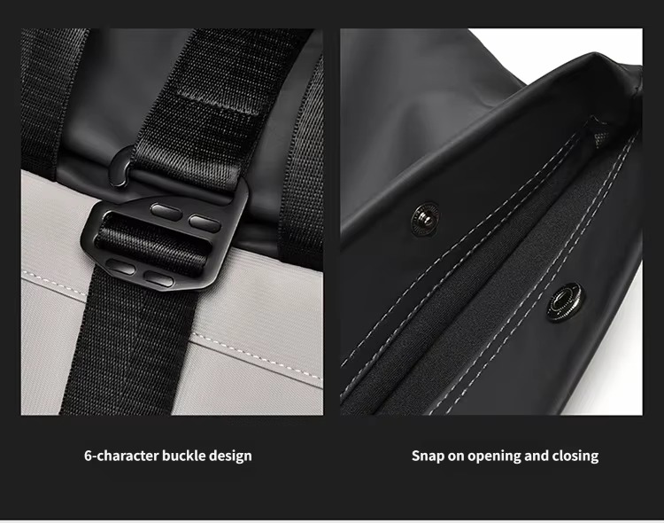 buckle and snap closure details