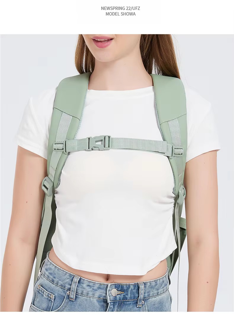 chest buckle worn on model